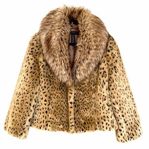 INC International Concepts Faux Leopard Coat XL